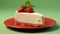 Deliciously Decorated Cheesecake: A Charming Frivolity In Light Red And Light Green