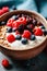 Deliciously Healthy Breakfast Feast: Oatmeal, Yogurt, and Berries - Generative AI