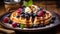 Deliciously tempting waffles with juicy berries irresistible sweet treat to satisfy your cravings