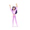 Delight and amorous caucasian woman with thumbs up gesture - cartoon vector illustration.