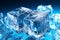 Delight in the mesmerizing transformation of the blue melting ice cube