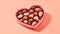 Delight your senses with heart shaped candies in a charming box on a pink background