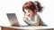 Delighted Animated Child with Laptop