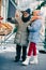 Delighted pensioners choosing bakery at the New Year fair