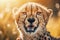 Delighted Smiling Cheetah , Capturing Joyful Expressions in Nature, Generative AI