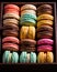 delightful array of colorful macaroons up close.