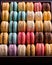 delightful array of colorful macaroons up close.