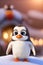 Delightful baby penguin, animated style, radiating joy and happiness