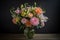 delightful bouquet of pastel flowers in a sleek vase