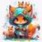 delightful cartoon fox with an infectious smile and animated facial expressions japanese cute manga style by AI generated