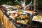 Delightful Christmas buffet with roasted chicken, beef, pork, se