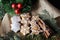 Delightful Christmas Cookies: Festive Homemade Treats on a Retro Decorated Background