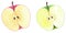 Delightful garden - Halves of green and red apples with polygona