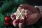 Delightful Holiday Treasures: Handcrafted Snowflake Cookies Amidst a Christmas Wonderland