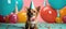 In this delightful image, a dog dons a party hat, creating a playful atmosphere as it extends a heartwarming birthday