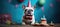 In this delightful image, a dog dons a party hat, creating a playful atmosphere as it extends a heartwarming birthday