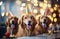 In this delightful image, a dog dons a party hat, creating a playful atmosphere as it extends a heartwarming birthday