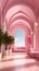 Delightful pink: Barbie\\\'s sweet backdrop. Created with Generative AI