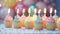 delightful vanilla cupcakes adorned with buttercream frosting and lollipops. Display them on a pastel-colored background