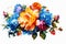 A delightful watercolor bouquet of wildflowers