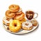 Delightful Watercolor Clipart: Crispy Donut And Chips Plate