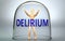 Delirium can separate a person from the world and lock in an invisible isolation that limits and restrains - pictured as a human