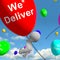 We Deliver Balloons Showing Delivery Shipping Service Or Logistics