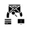 deliverability tests marketing glyph icon vector illustration