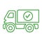 Delivered, delivery, shipped line icon. outline vector