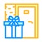 delivering gift color icon vector illustration