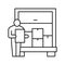 delivering service procurement line icon vector illustration