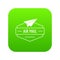 Delivery airplane icon green vector