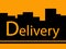 Delivery background with urban landscape