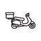 Delivery bike. biker. Flat icon design