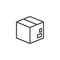 Delivery box, cardboard line icon