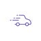 Delivery car fast deliver line icon. Deliver service speed courier