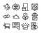 Delivery cargo service logistic shipping commerce icons set line style