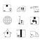 Delivery cargo shipping distribution logistic icons set line style icon