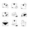 Delivery cargo shipping distribution logistic icons set line style icon