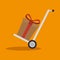 delivery cart gift cardboard cargo icon