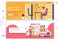 Delivery company landing pages set. Logistics, warehousing and shipping corporate website. Flat vector illustration with