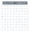 Delivery company vector line icons set. Delivery, Company, Courier, Shipping, Logistics, Trucking, Parcel illustration