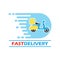 Delivery concept free, fast, food delivery vector illustration