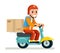 Delivery Courier Scooter Symbol Box Icon Concept Isolated Flat Design Vector Illustration