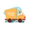 Delivery courier truck, car deliver, flat cartoon