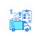 Delivery document color line icon. Freight transport sign.