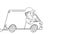 Delivery driver driving truck drawing 2d animation