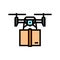 delivery drone color icon vector illustration