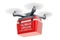 Delivery drone with portable fridge for transporting donor organs, 3D