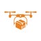 Delivery, drone, shipping icon. Orange color design